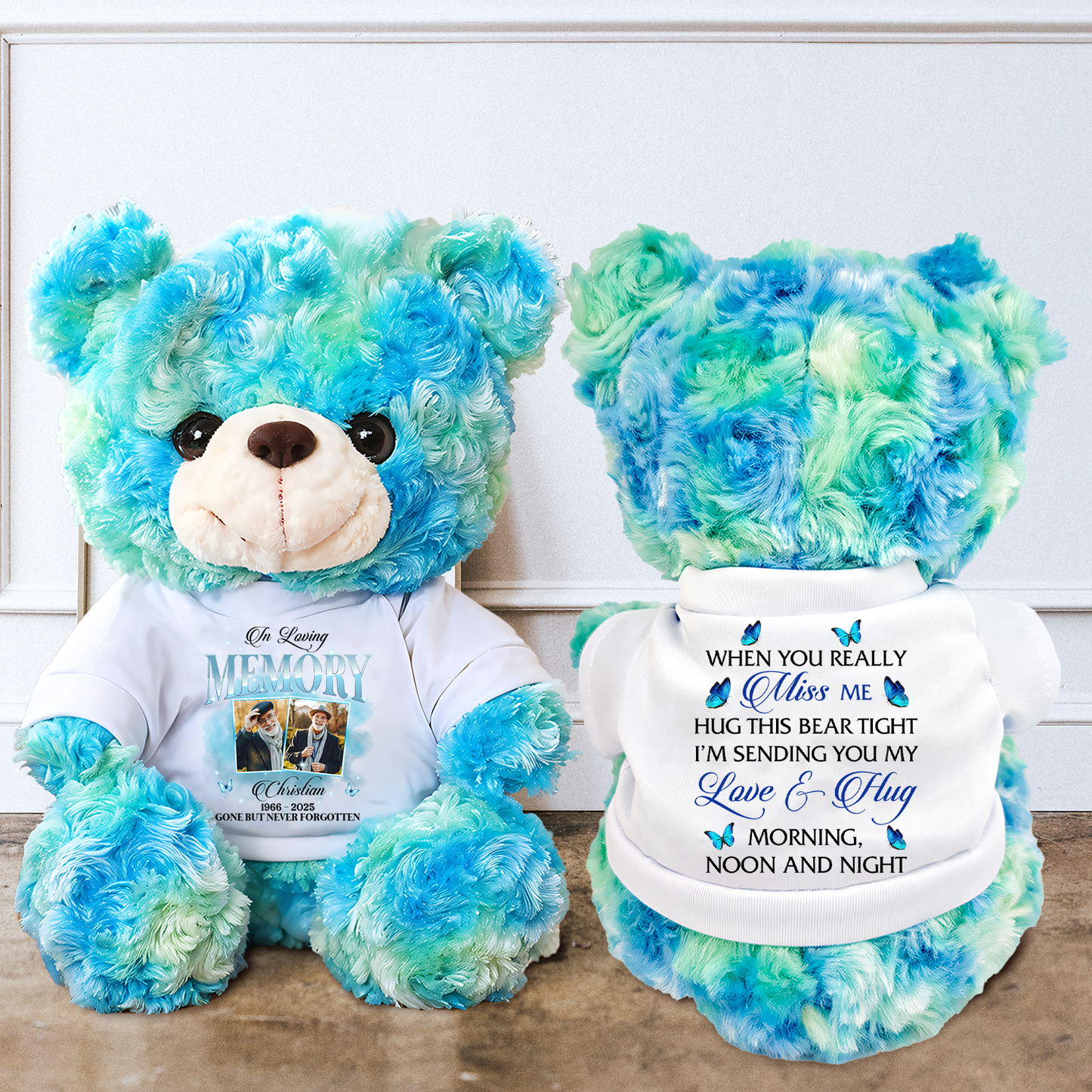 In Loving Memory - Memorial Personalized Custom Teddy Bear Plush
