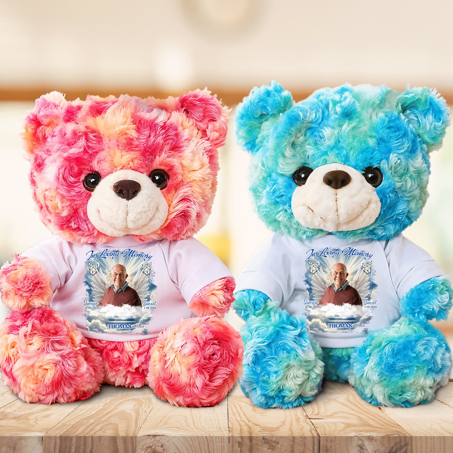Sunrise and Sunset A hug From Heaven - Memorial Personalized Custom Teddy Bear Plush