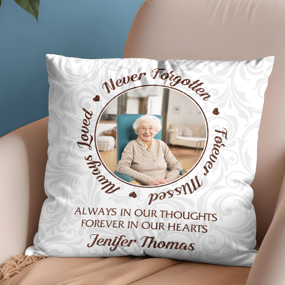 Custom Photo Always In Our Thoughts - Personalized Pillow