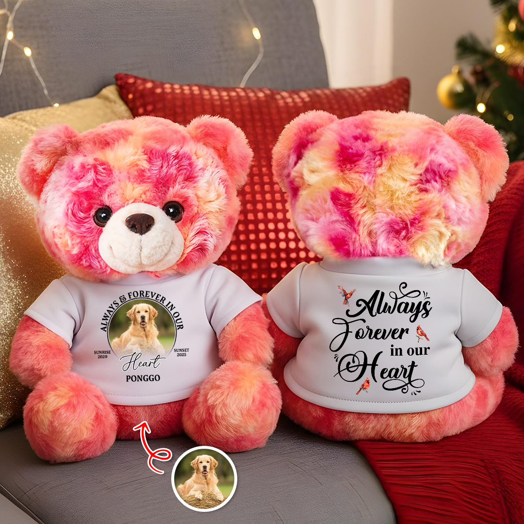 Forever In Our Heart - Personalized Memorial Custom Teddy Bear Plush
