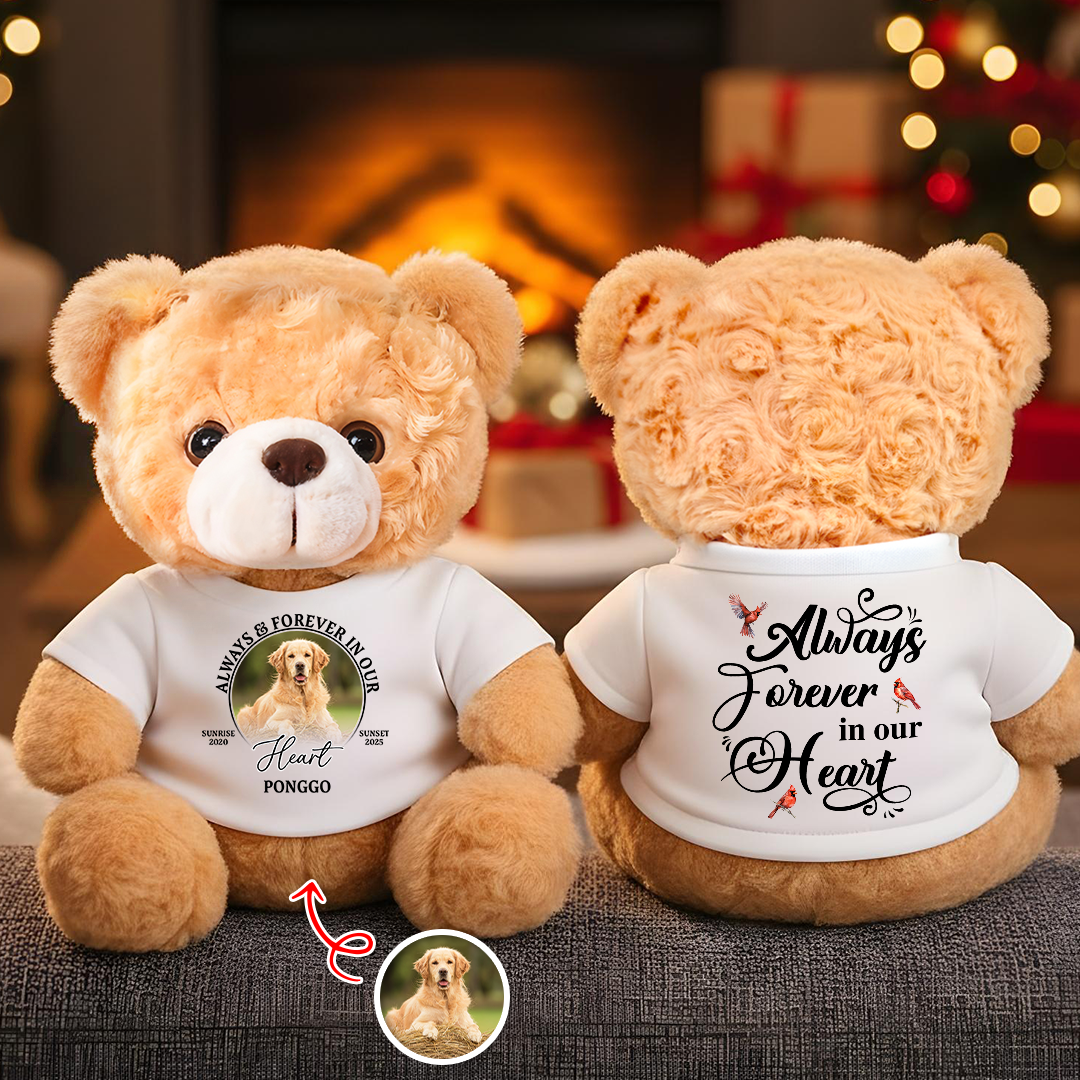 Forever In Our Heart - Personalized Memorial Custom Teddy Bear Plush