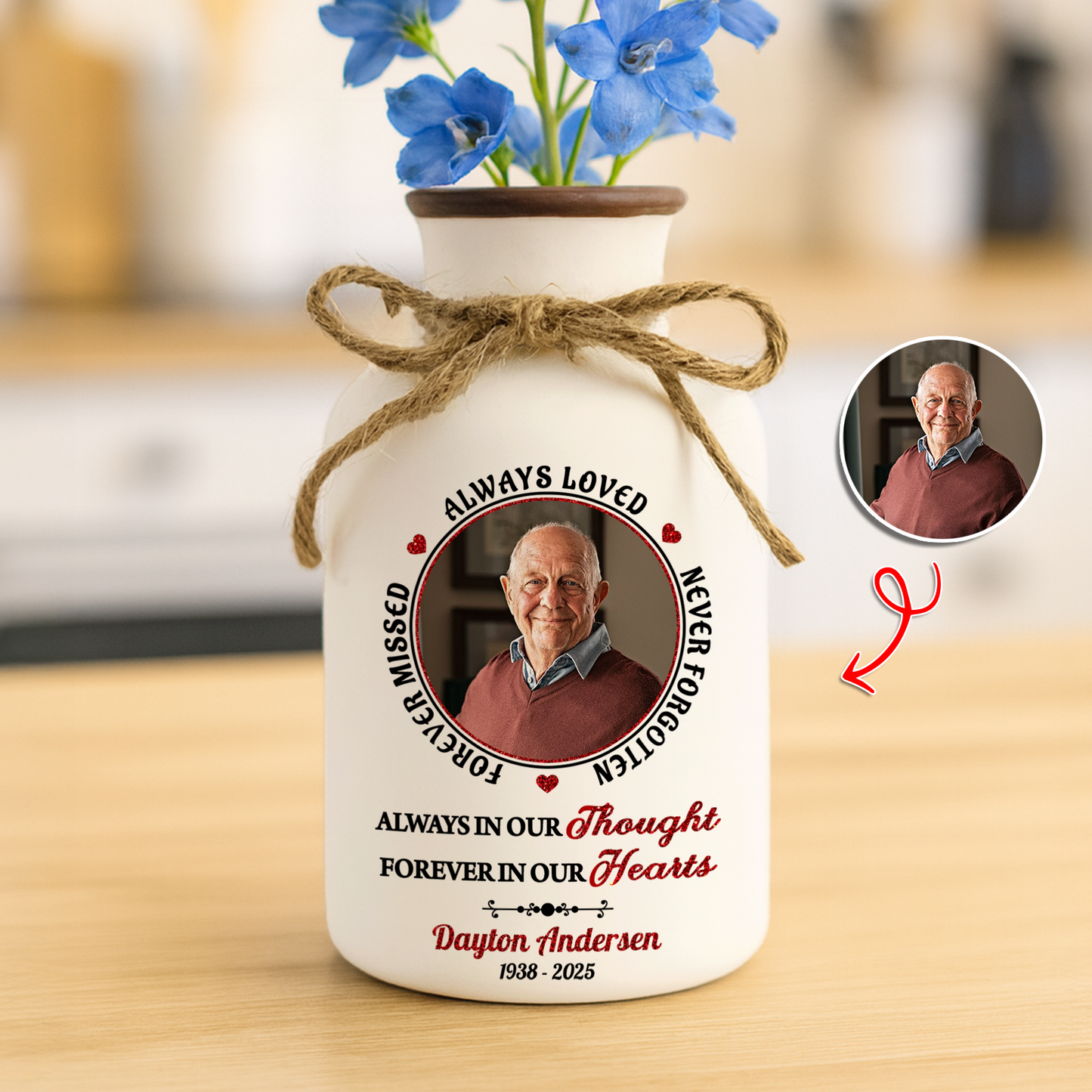 I Miss You - Personalized Ceramic Flower Pot - Memorial Gift