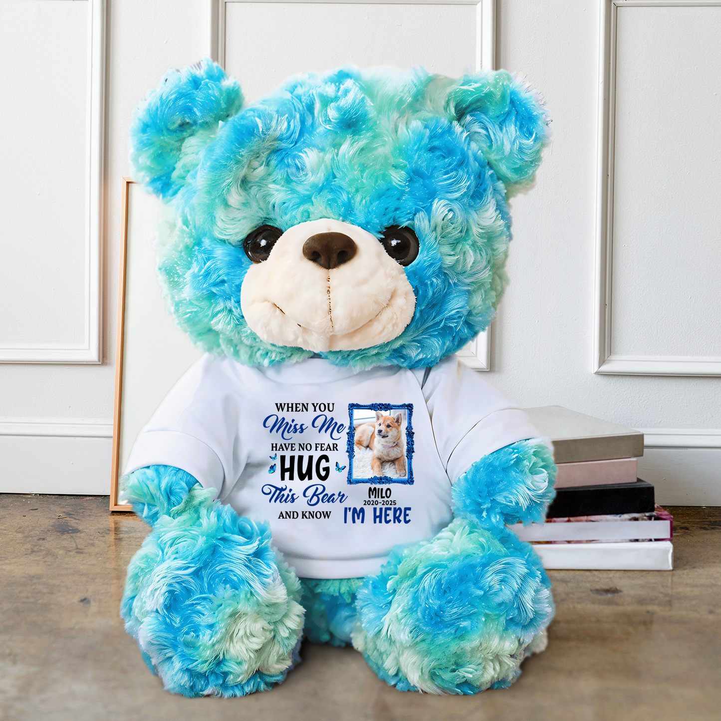 Memorial Miss Me Hug This Bear - Memorial Personalized Custom Teddy Bear Plush