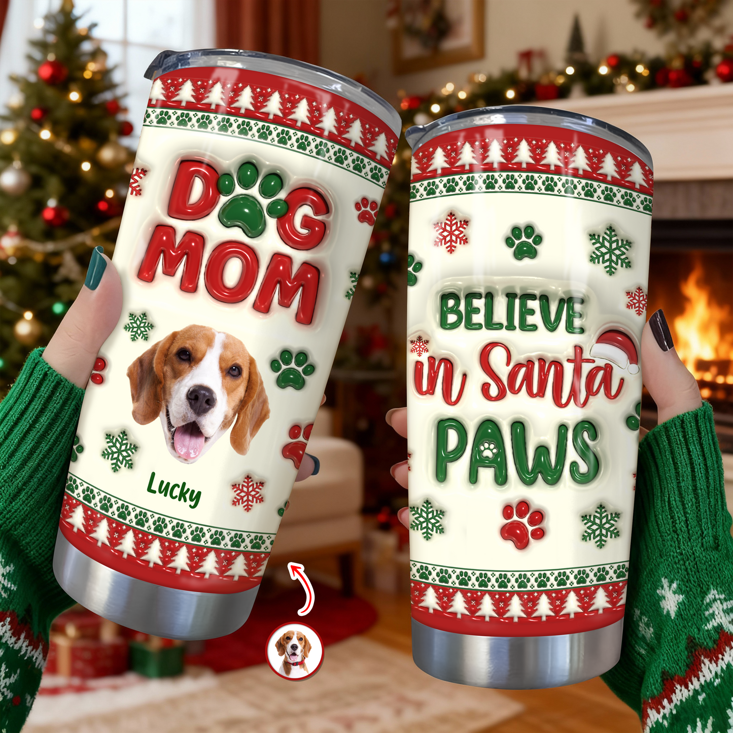 Believe In Santa Paw - Personalized Tumbler