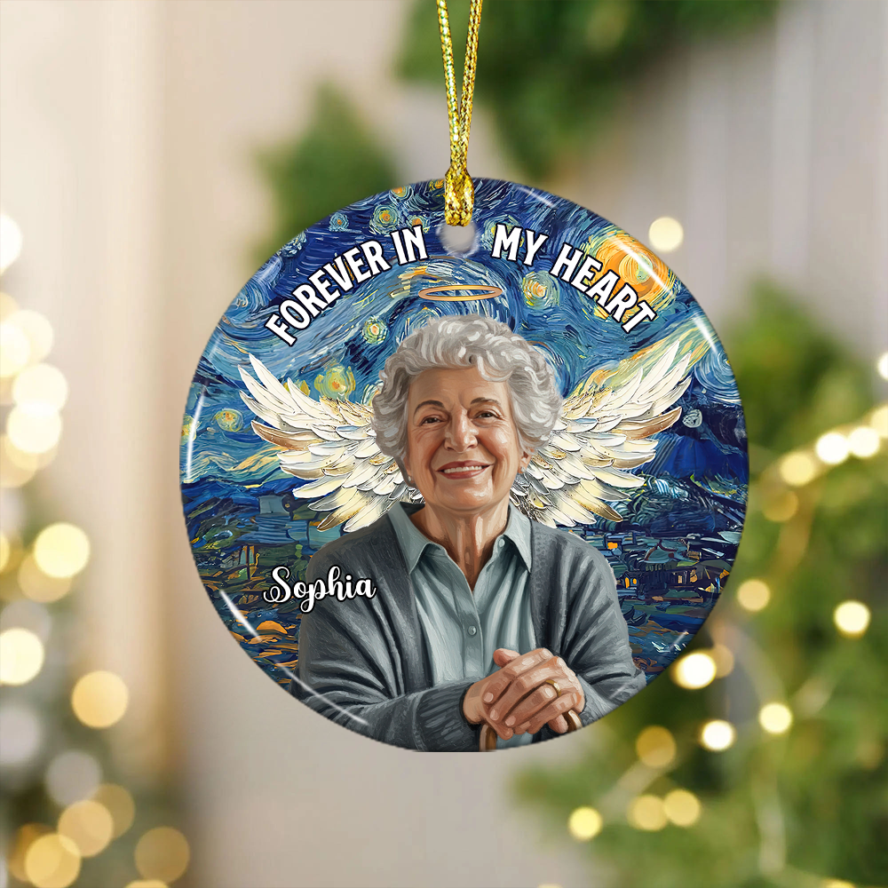 Custom Photo Memorial - Ceramic Ornament Christmas Gift