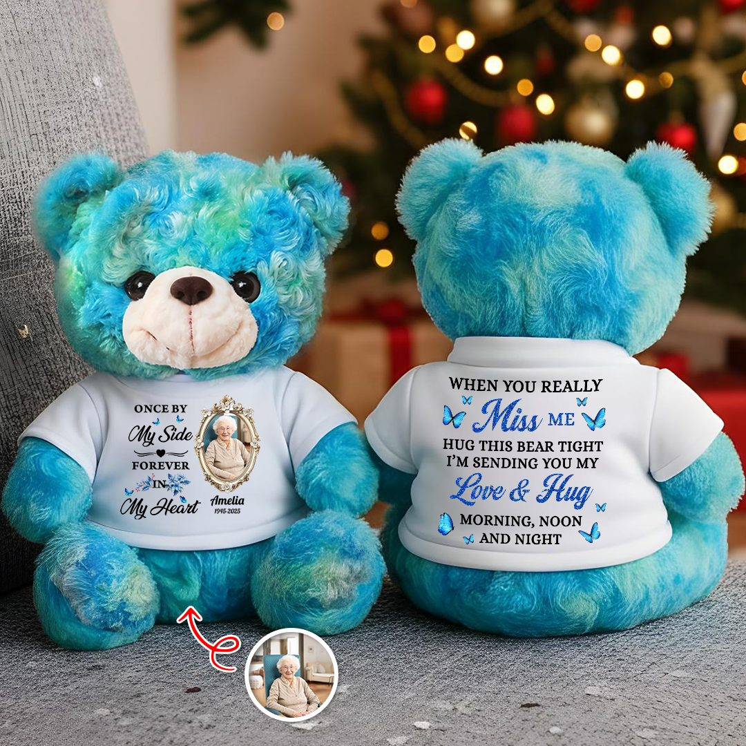 Once By My Side Forever In My Heart - Memorial Personalized Custom Teddy Bear Plush