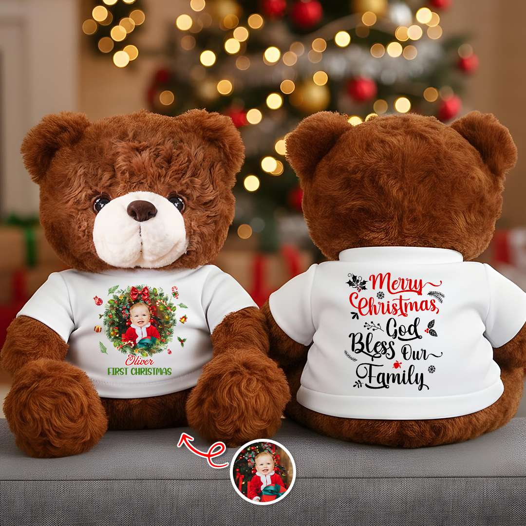 God Bless Our Family - Personalized Custom Teddy Bear Plush