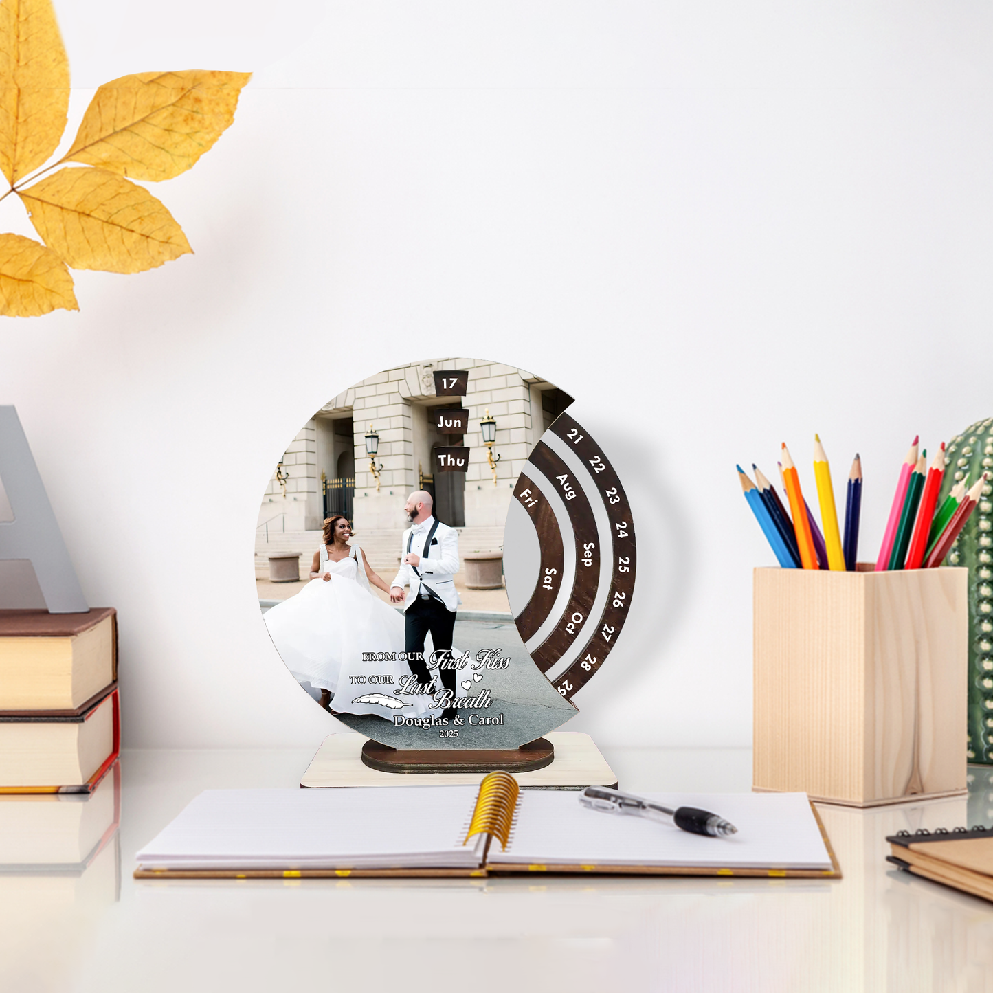 From Our First Kiss - Personalized Spinning Perpetual Desk Calendar