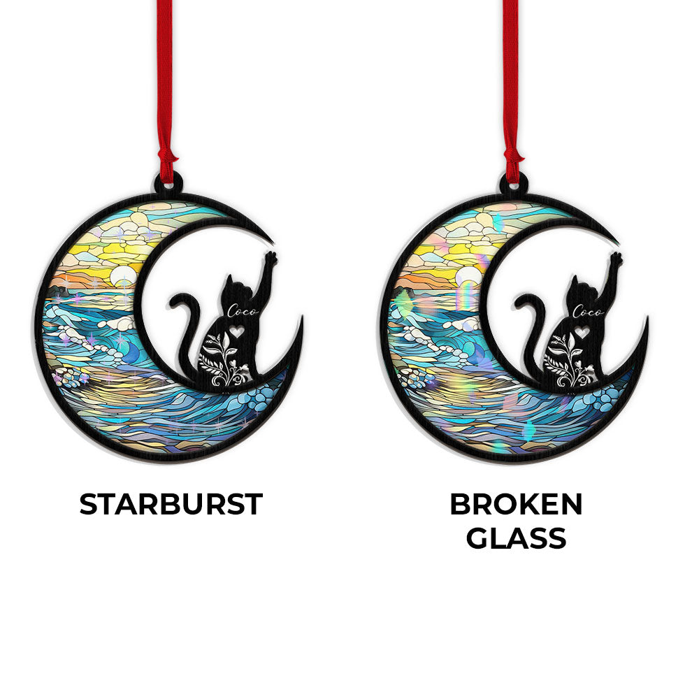 Personalized Cat Memorial Ornament - Custom Shape Hologram Ornament
