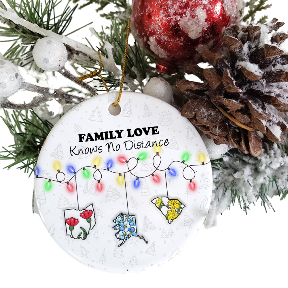 Family Love - Custom Name and Photo Ceramic Ornament