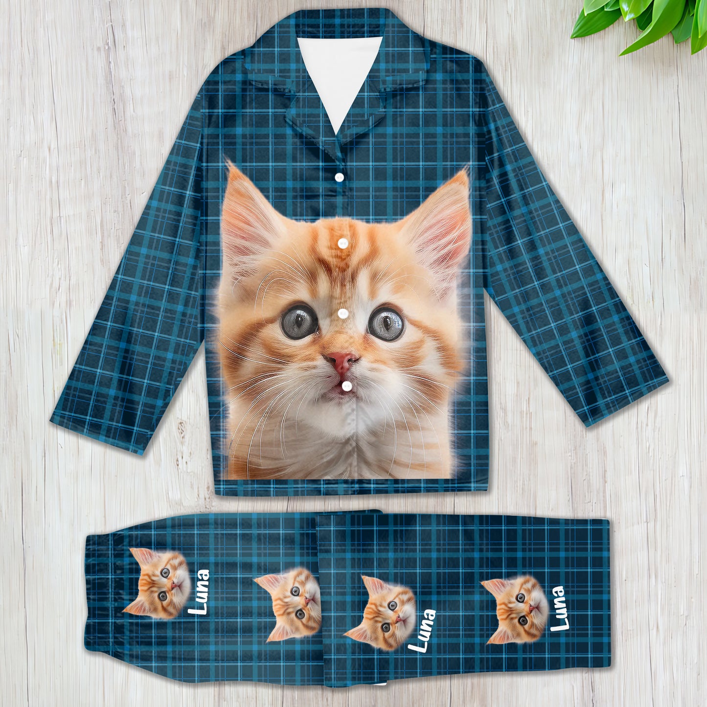 Dog & Cat Personalized Custom Face Photo Pajamas -