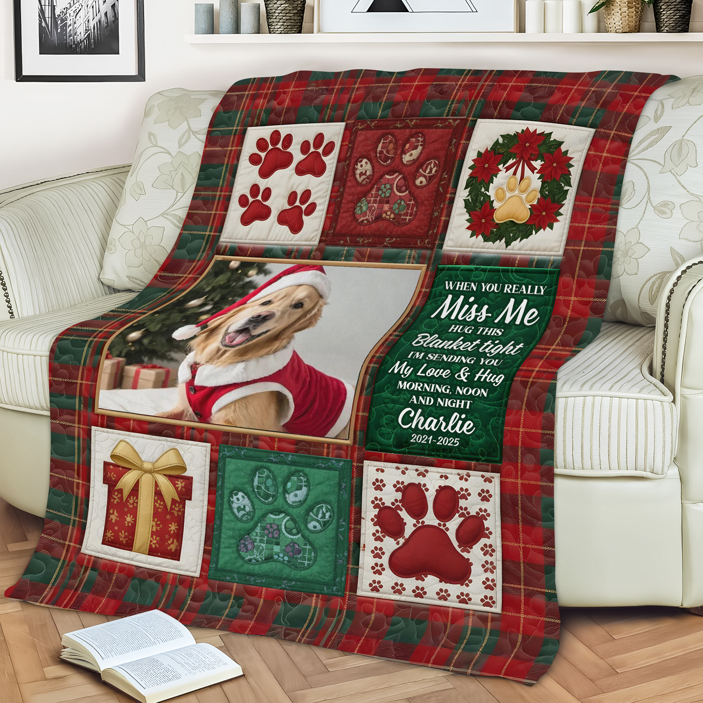 Personalized Pet Christmas Memorial Sympathy - Personalized Custom Blanket