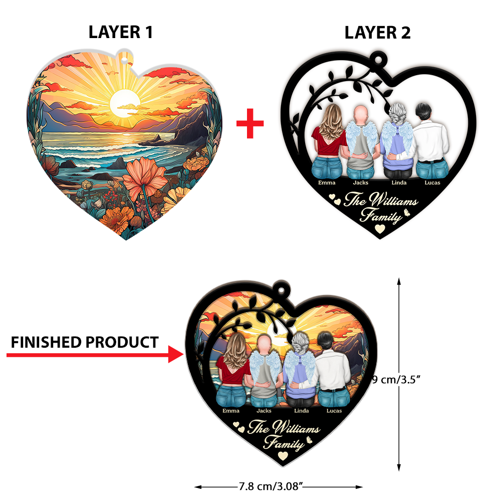 My Family Whole Lot of Love - Window Hanging Suncatcher Ornament