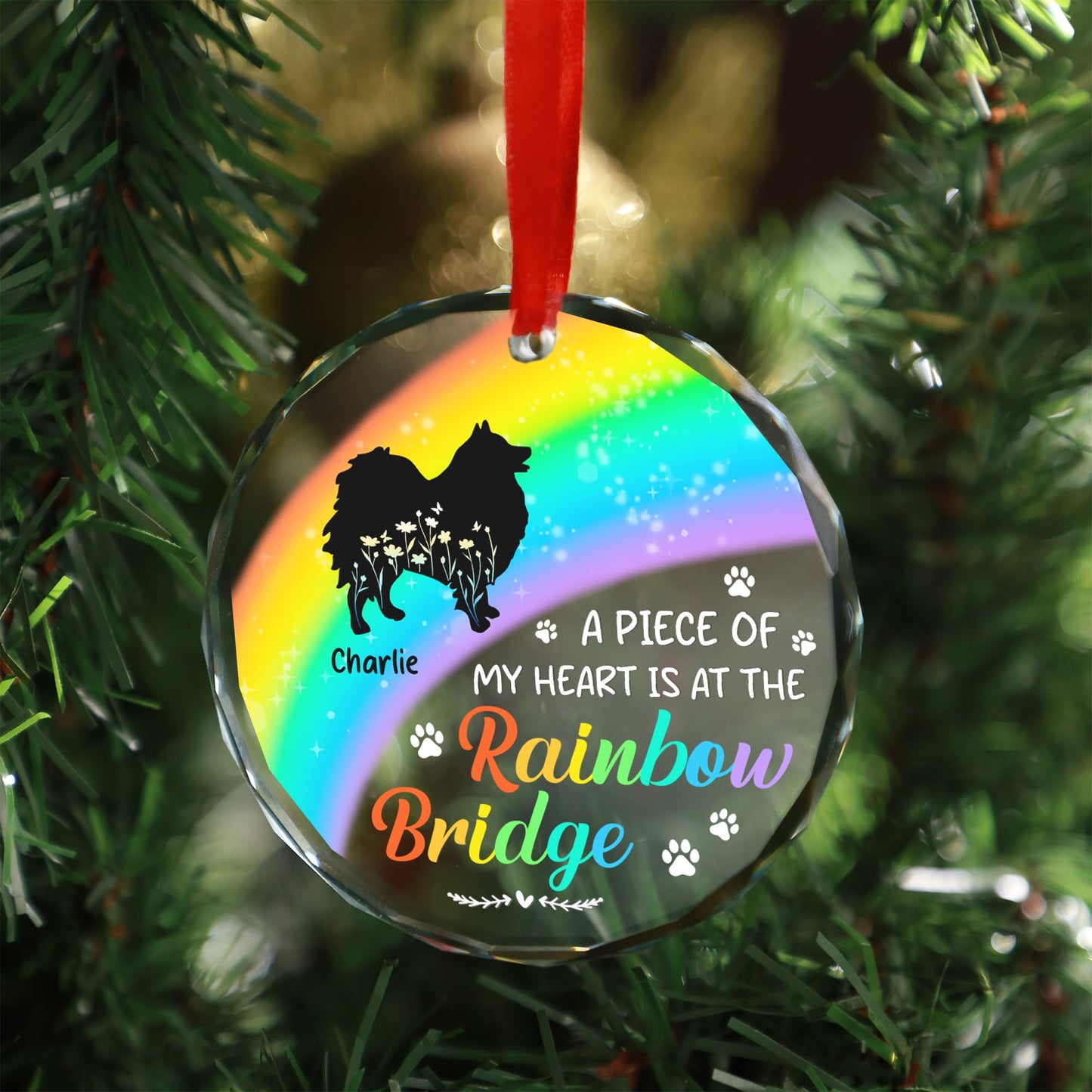 Cherished Moments, Everlasting Love Pet Loss - Personalized Custom Glass Ornament