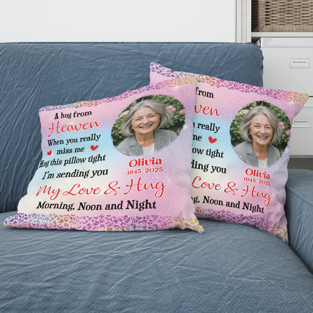 A Hug From Heaven Glitter - Personalized Pillow (Insert Included)
