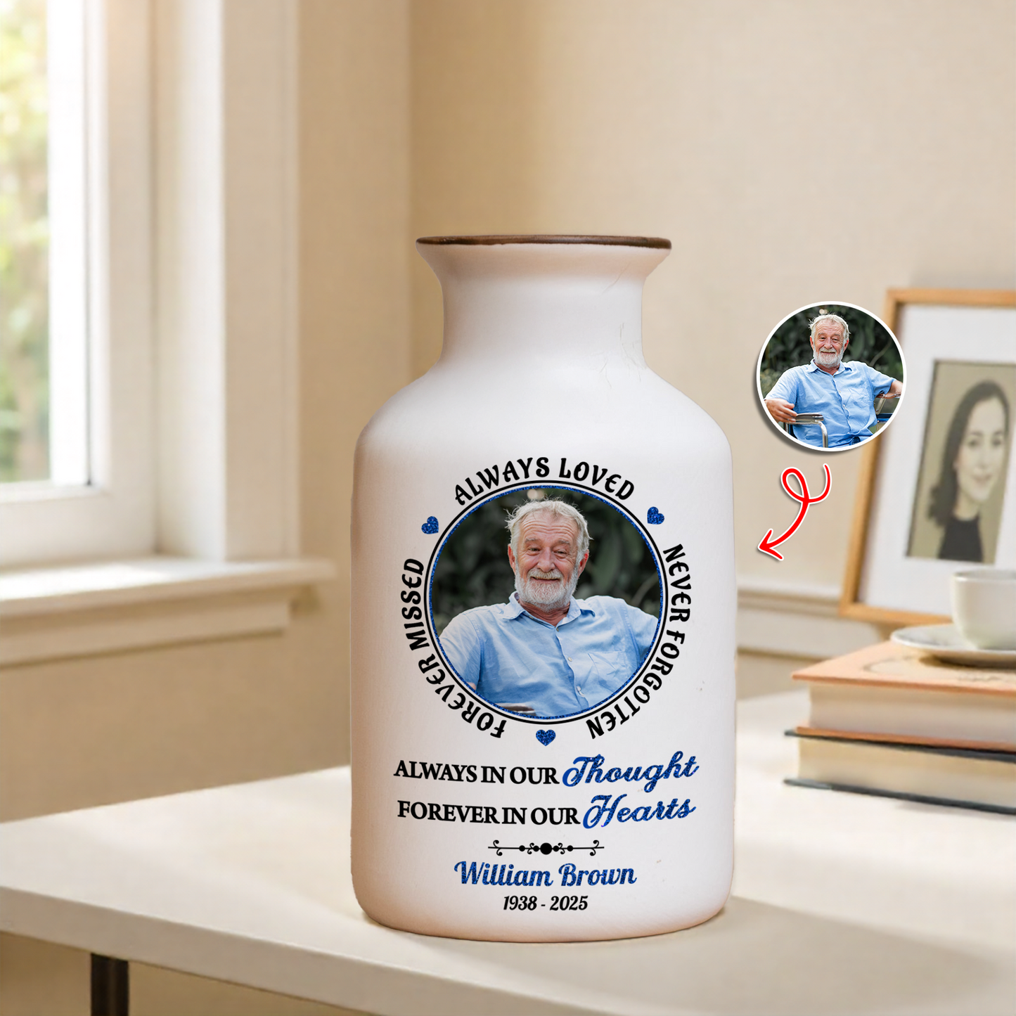 I Miss You - Personalized Ceramic Flower Pot - Memorial Gift