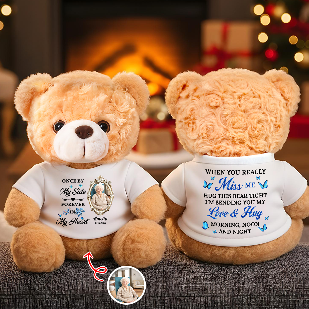 Once By My Side Forever In My Heart - Memorial Personalized Custom Teddy Bear Plush