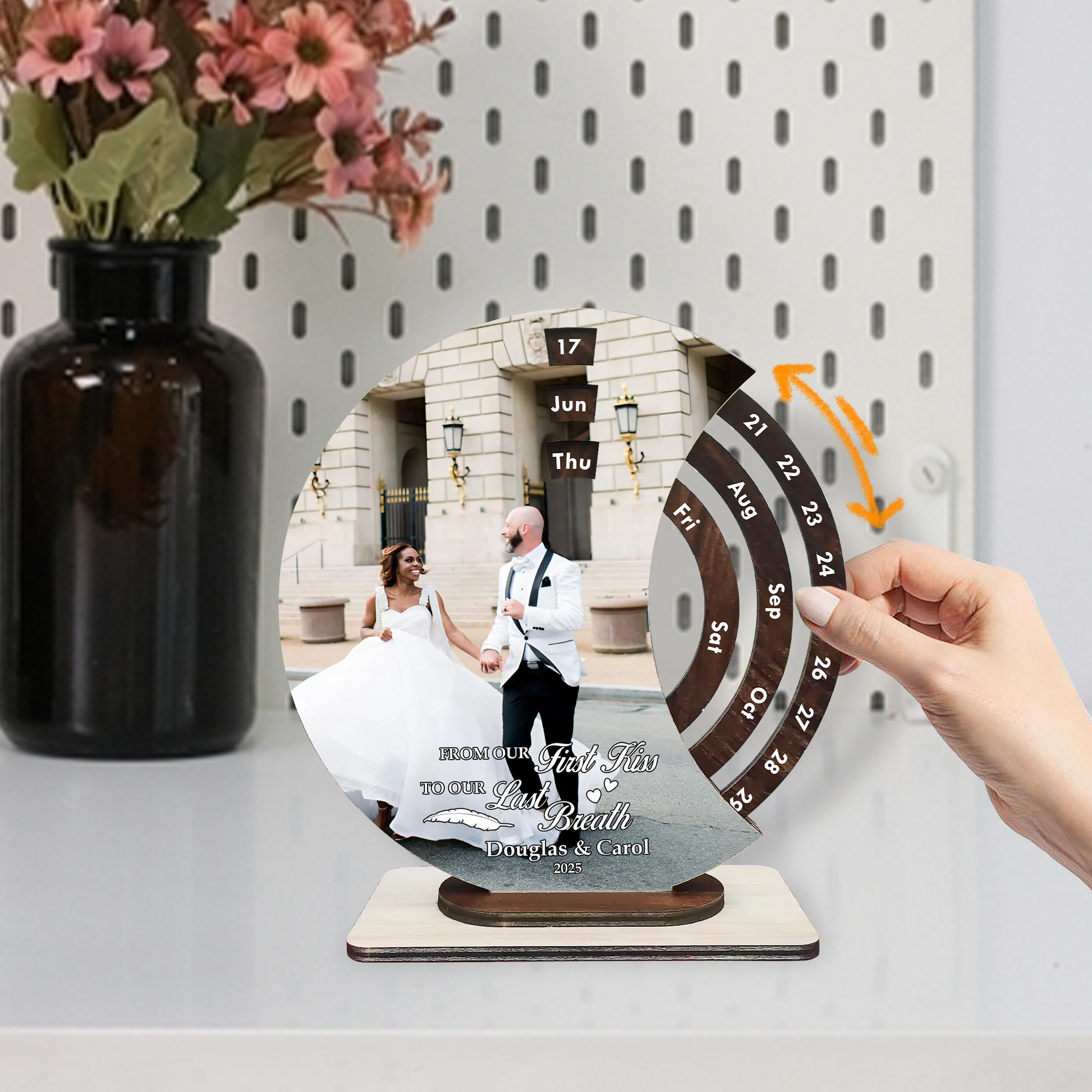From Our First Kiss - Personalized Spinning Perpetual Desk Calendar