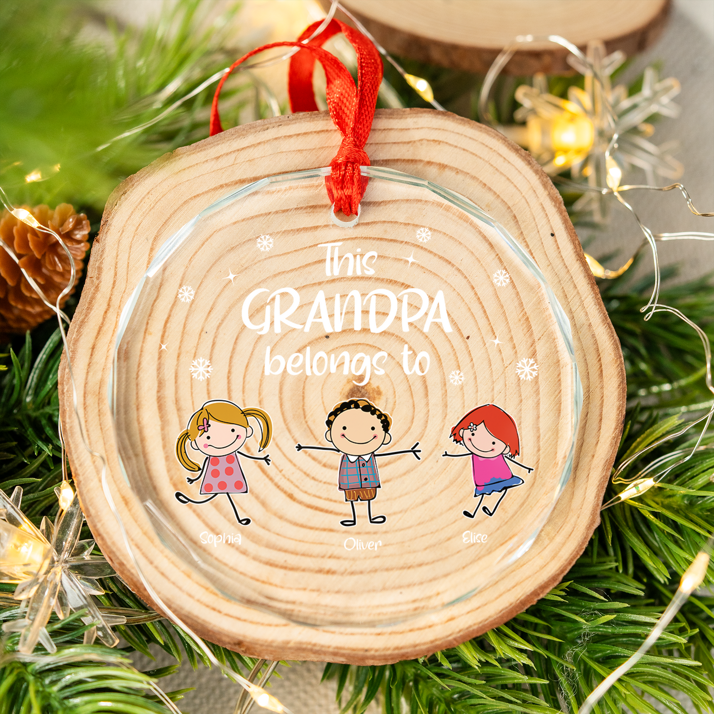 This Grandma Belongs To - Personalized Custom Glass Ornament