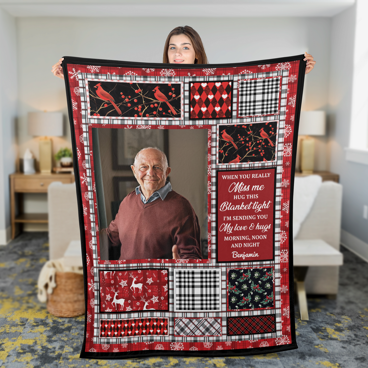 Miss you This Christmas Memorial Sympathy - Personalized Custom Blanket