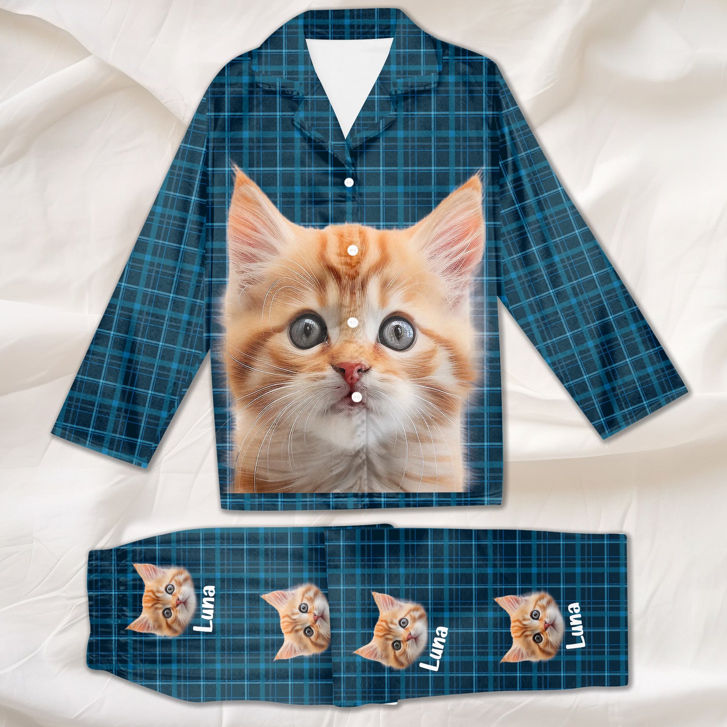 Dog & Cat Personalized Custom Face Photo Pajamas -