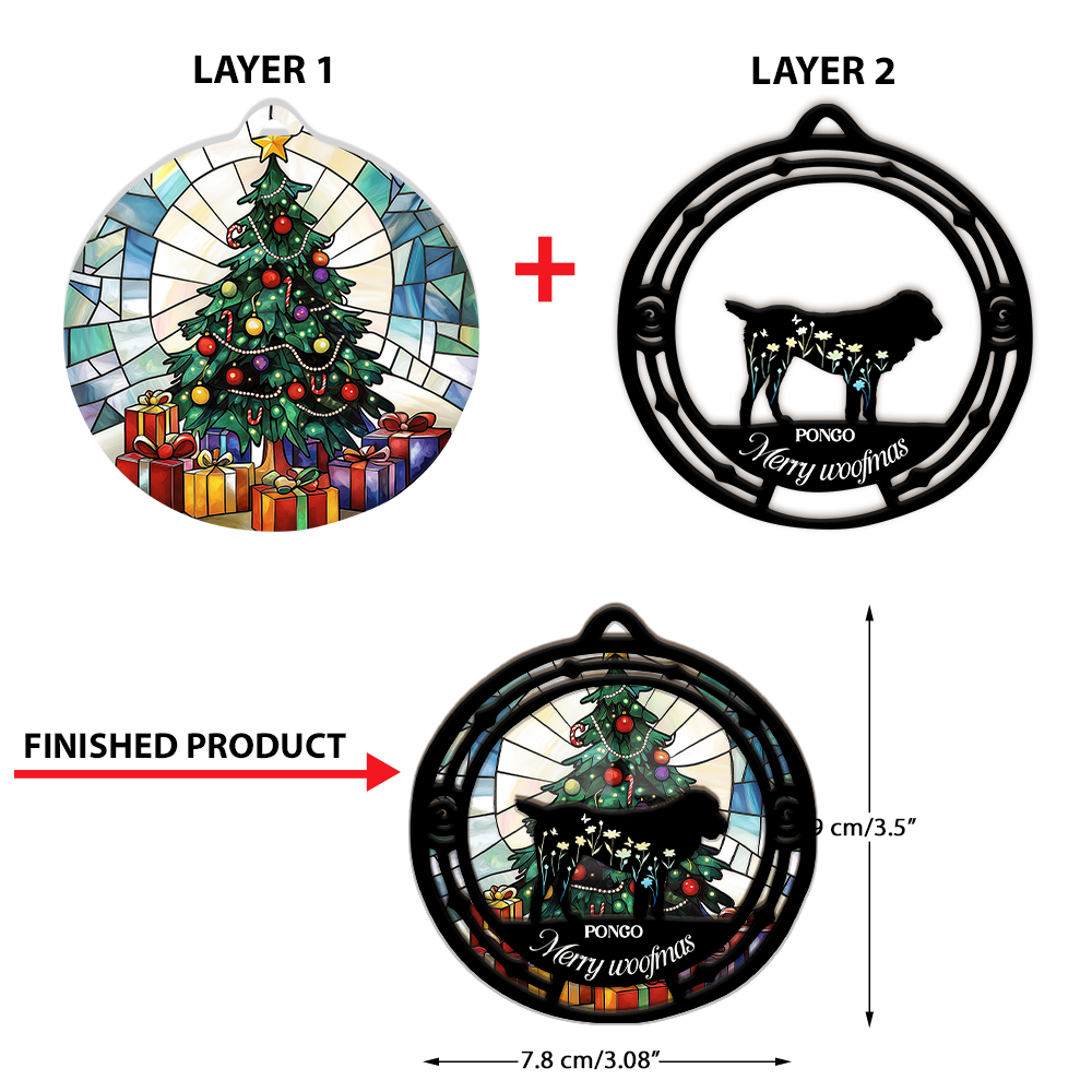 Merry Woofmas - Window Hanging Suncatcher Ornament