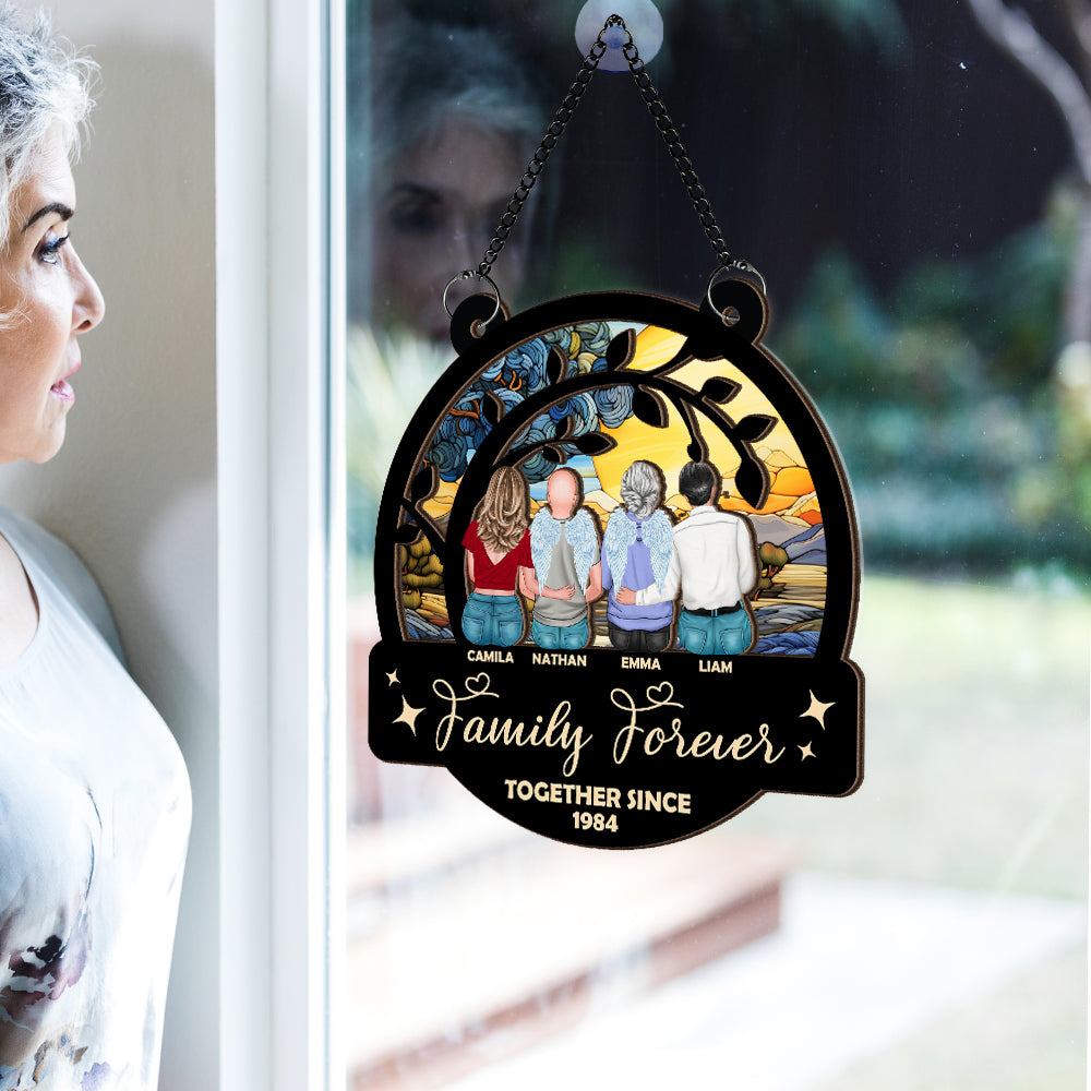 Family Forever Ornament - Window Hanging Suncatcher Ornament