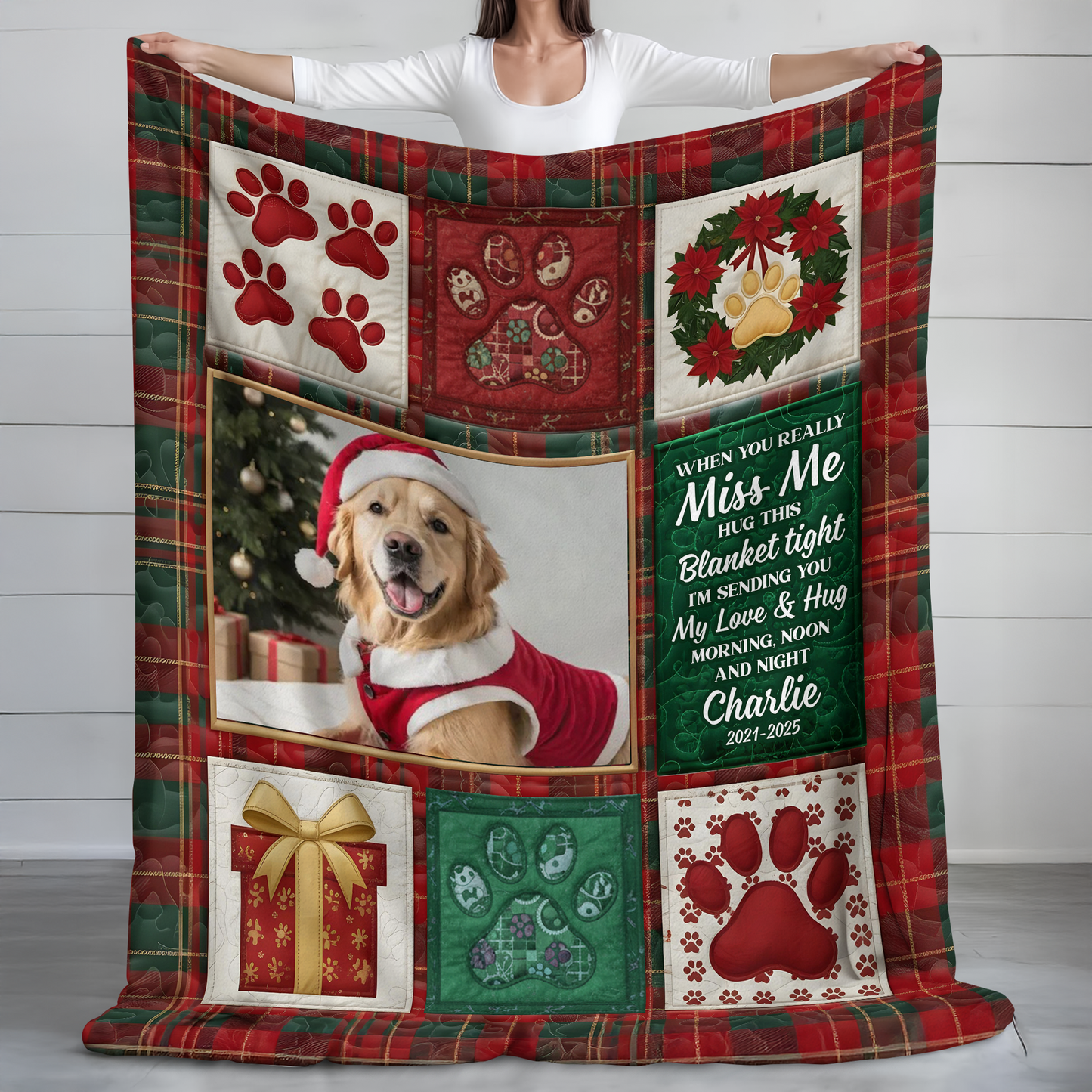 Personalized Pet Christmas Memorial Sympathy - Personalized Custom Blanket