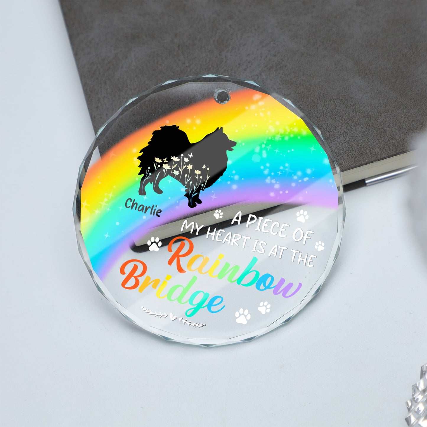 Cherished Moments, Everlasting Love Pet Loss - Personalized Custom Glass Ornament