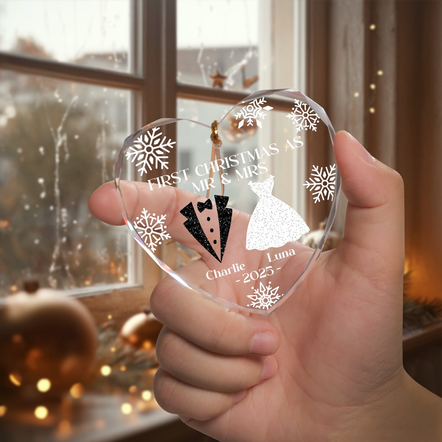 Our First Christmas - Personalized Custom Glass Ornament