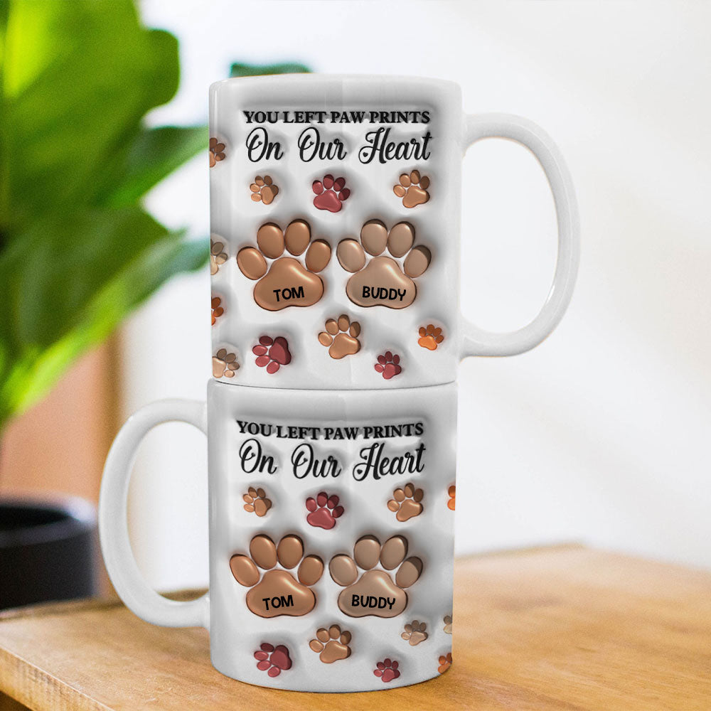 You Left Paw Prints - Personalized Custom 3D Inflated Effect Mug