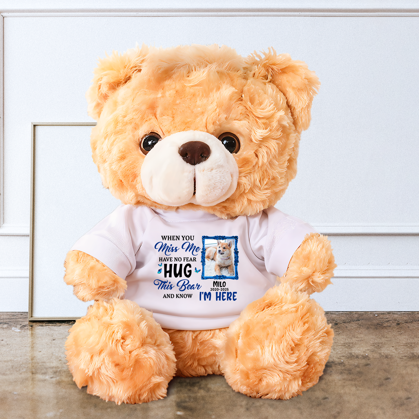 Pet Loss Hug This Bear - Memorial Personalized Custom Teddy Bear Plush