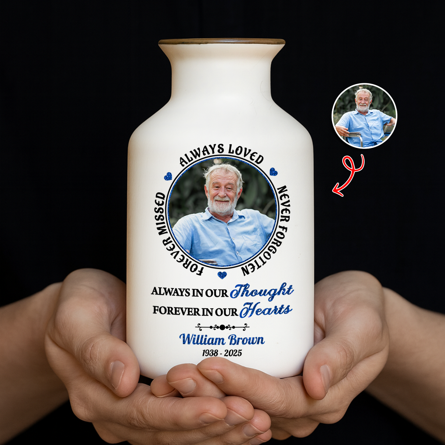 I Miss You - Personalized Ceramic Flower Pot - Memorial Gift