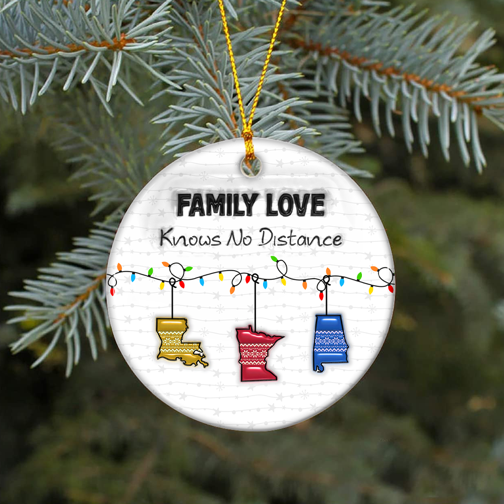 Knows No Distances - Custom Ceramic Ornament Christmas Gift - 3D Effect Ornament