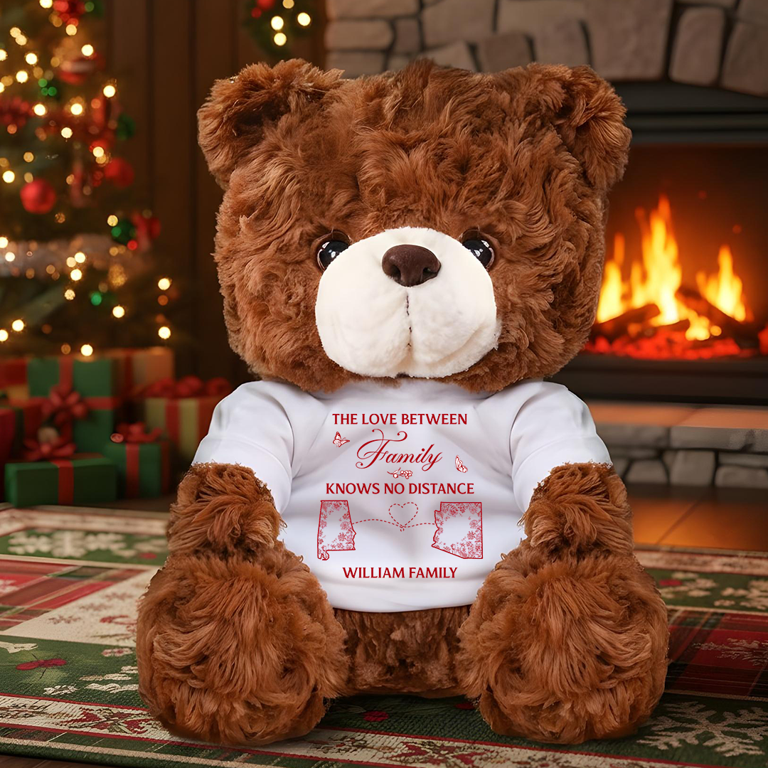 The Love Between Family Knows No Distance - Personalized Custom Teddy Bear Plush