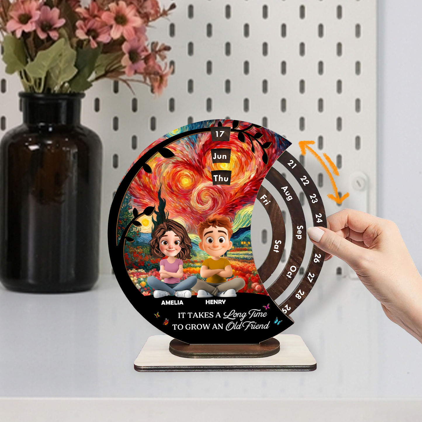 Bestie Forever - Personalized Spinning Perpetual Desk Calendar