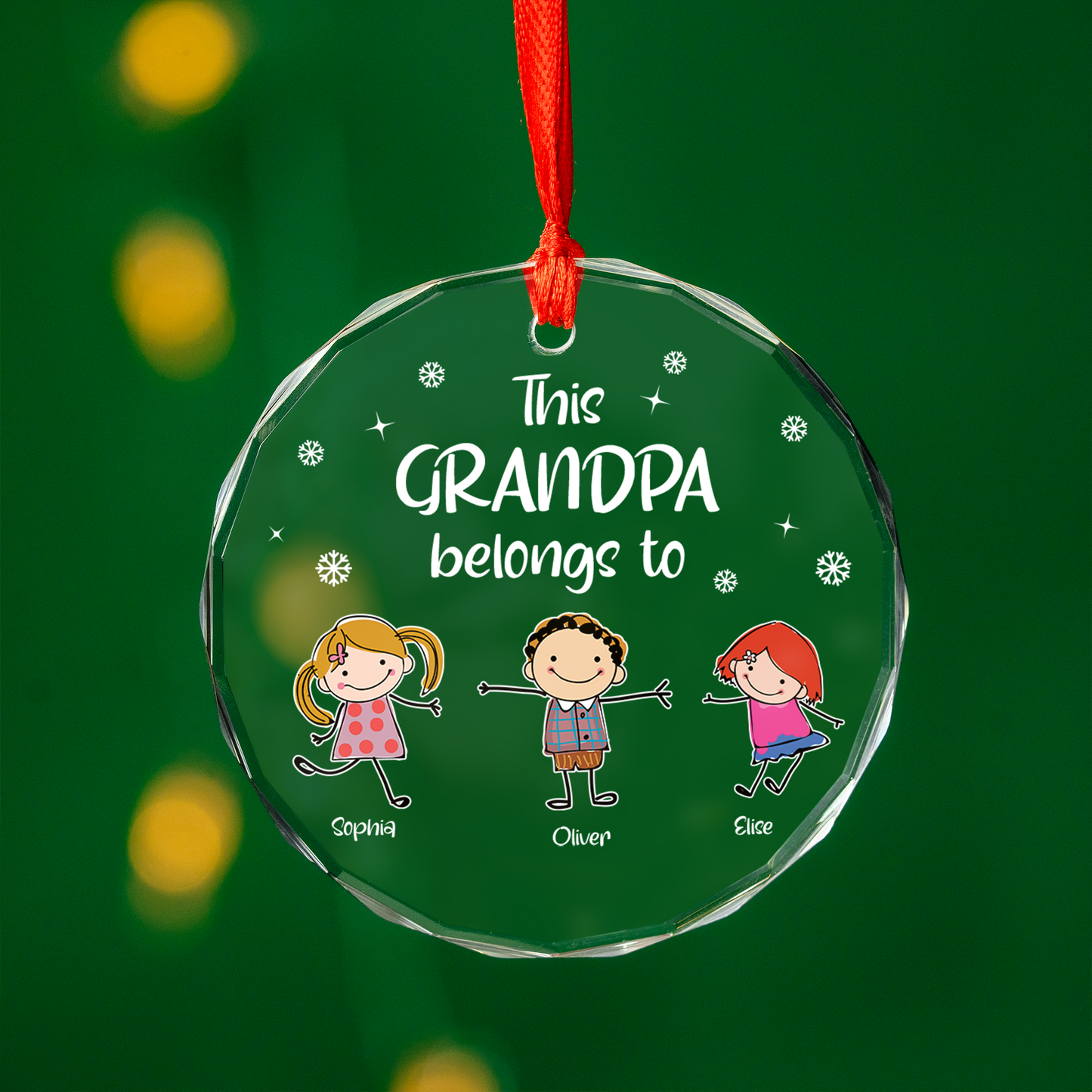 This Grandma Belongs To - Personalized Custom Glass Ornament