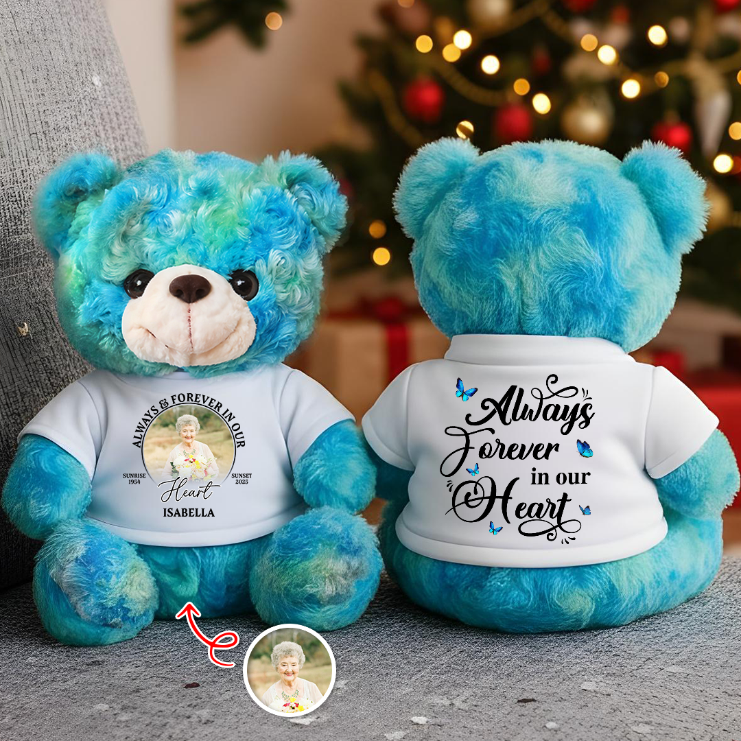 Forever In Our Heart - Personalized Memorial Custom Teddy Bear Plush