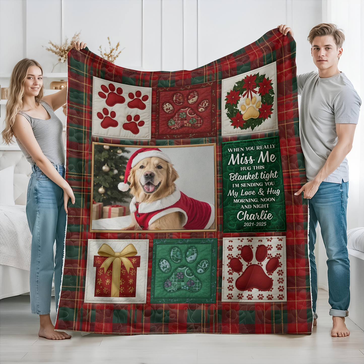 Personalized Pet Christmas Memorial Sympathy - Personalized Custom Blanket