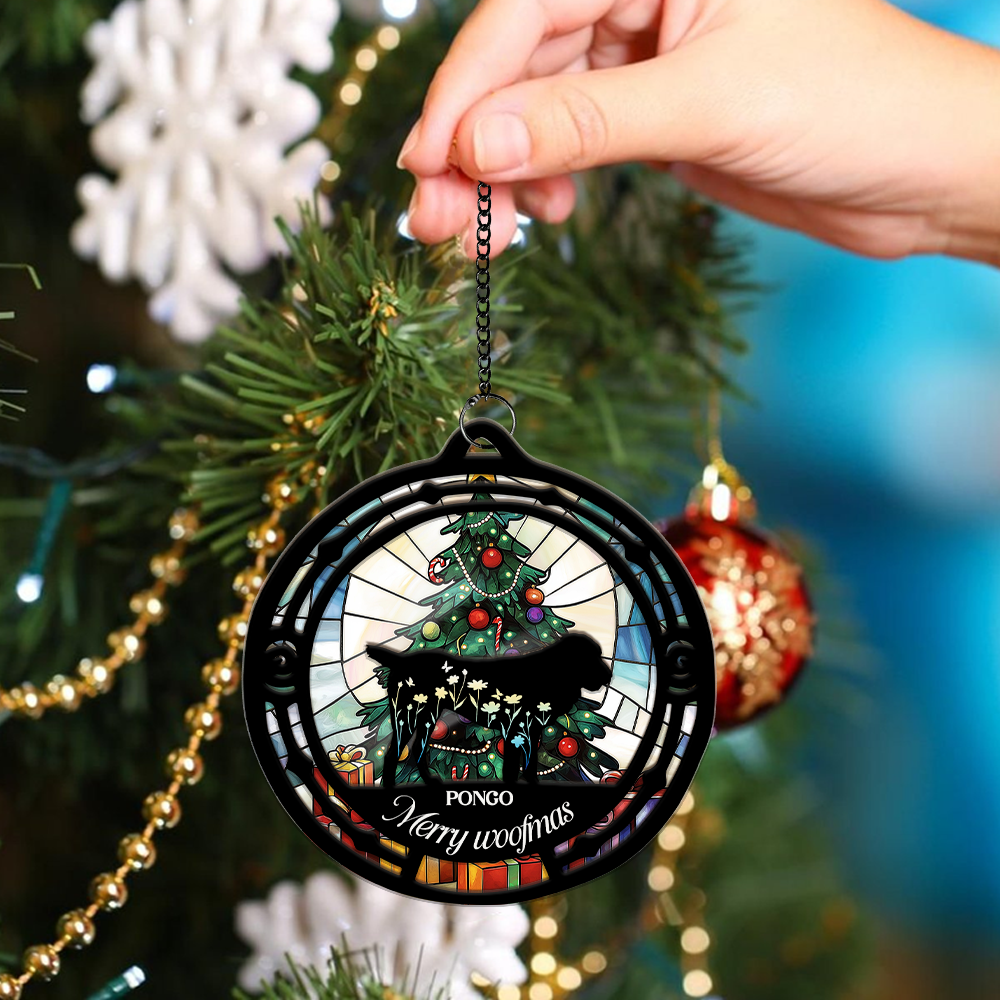 Merry Woofmas - Window Hanging Suncatcher Ornament