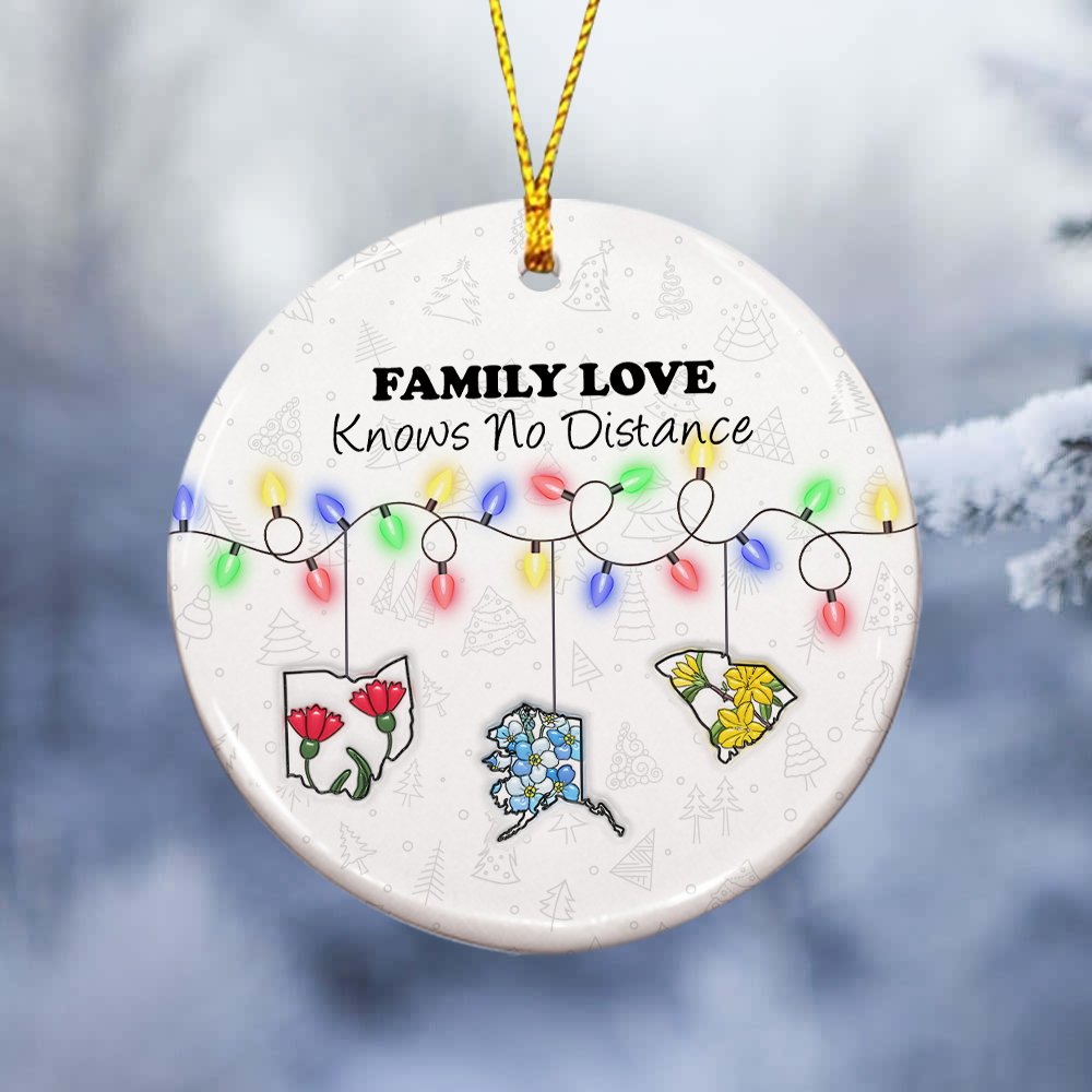 Family Love - Custom Name and Photo Ceramic Ornament