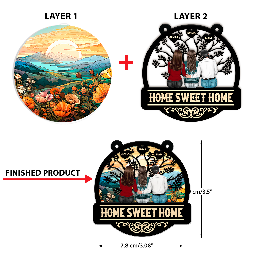 Home Sweet Home Ornament - Window Hanging Suncatcher Ornament