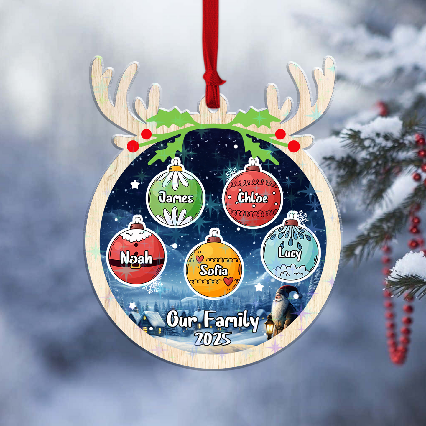 Christmas Ornament Family Ball - Custom Shape Hologram Ornament