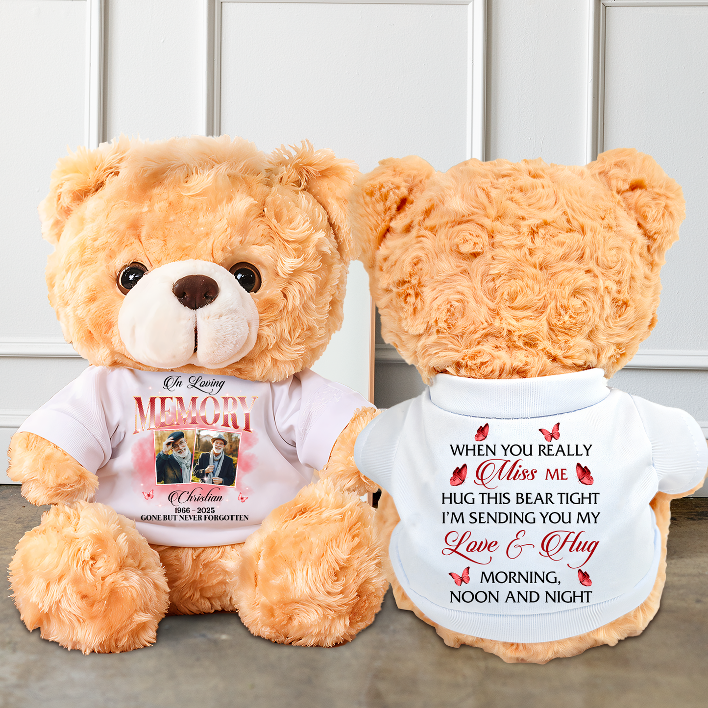 In Loving Memory - Memorial Personalized Custom Teddy Bear Plush