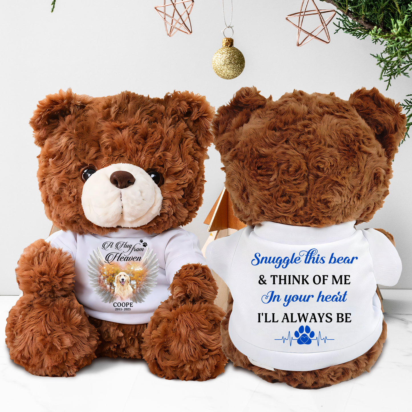 A hug From Heaven Pet Lover - Memorial Personalized Custom Teddy Bear Plush