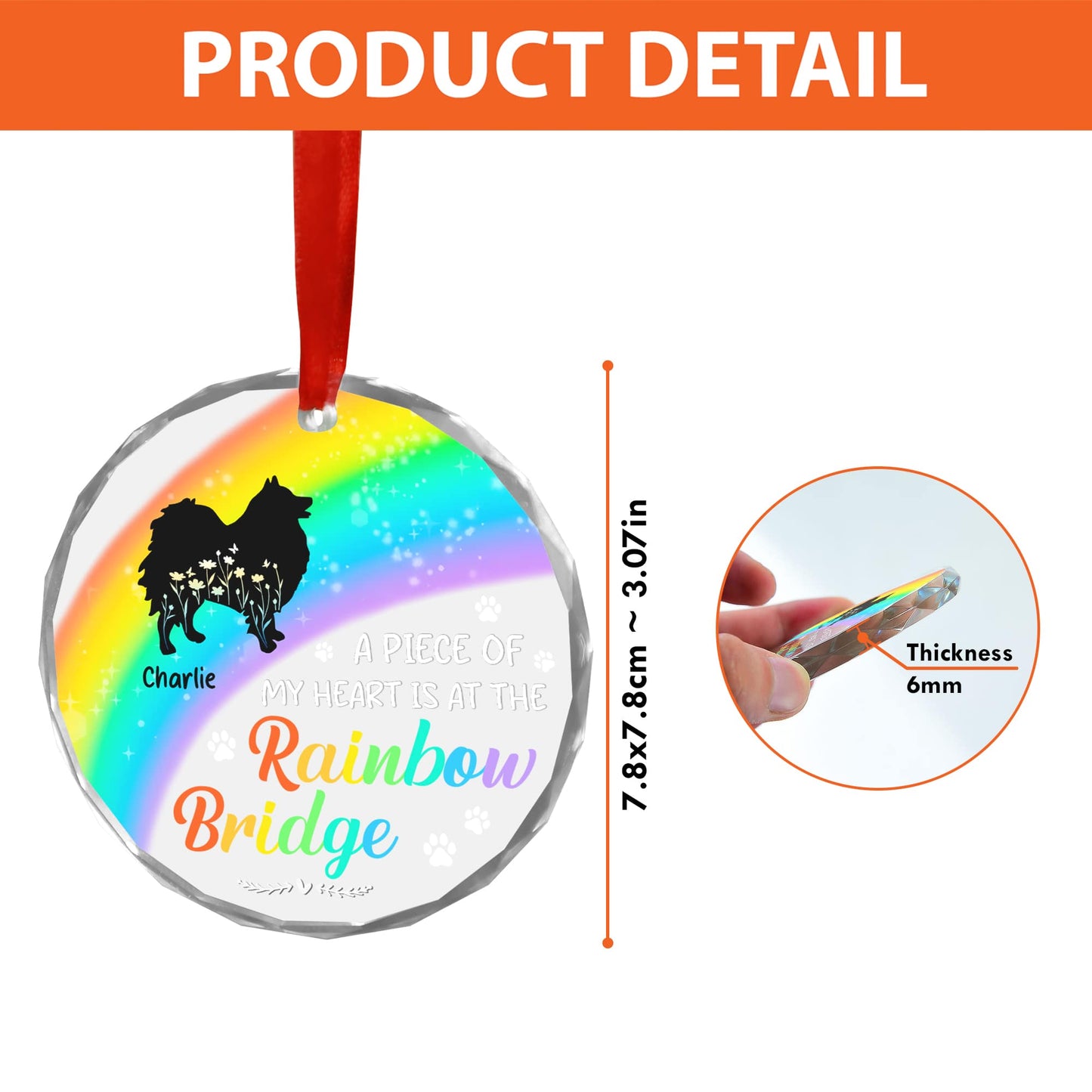 Cherished Moments, Everlasting Love Pet Loss - Personalized Custom Glass Ornament