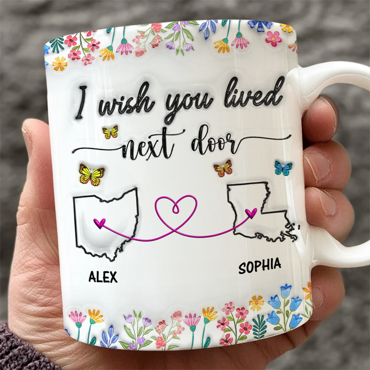 I Wish We Lived Closer - Personalized Custom 3D Inflated Effect Mug
