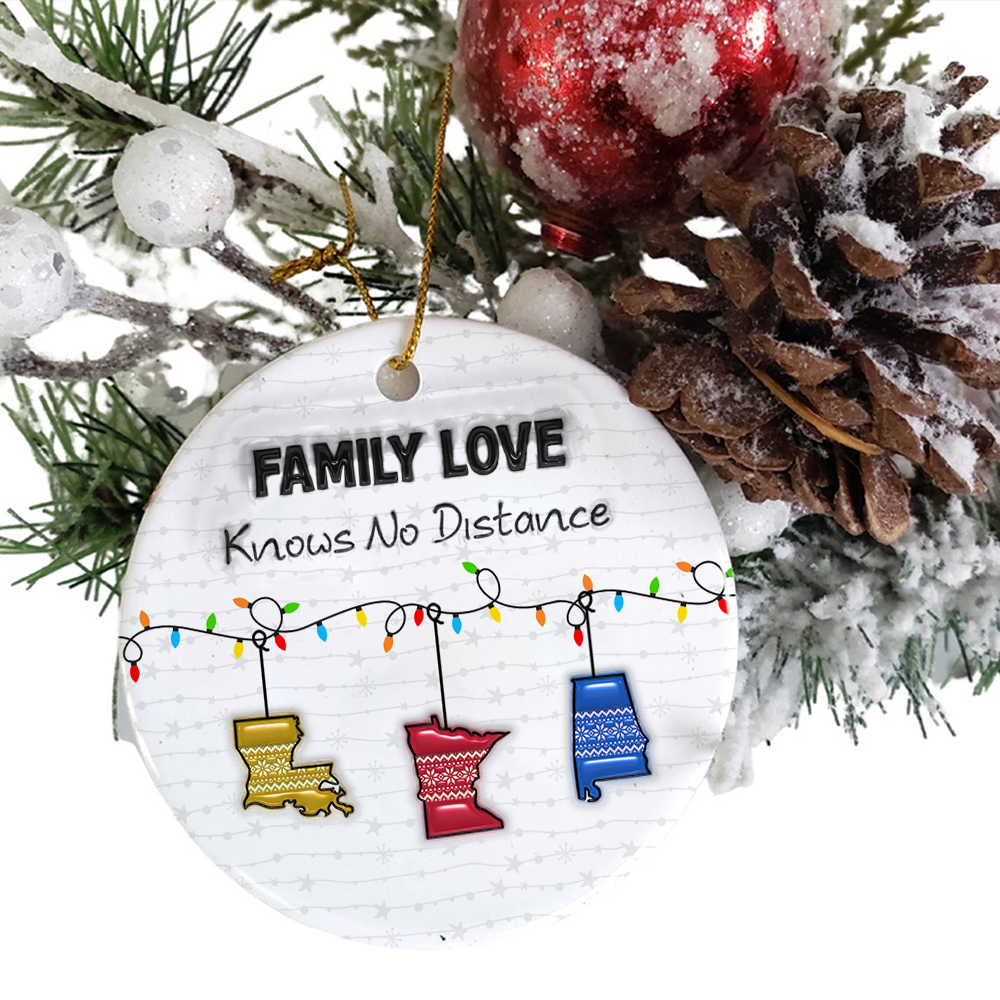 Knows No Distances - Custom Ceramic Ornament Christmas Gift - 3D Effect Ornament