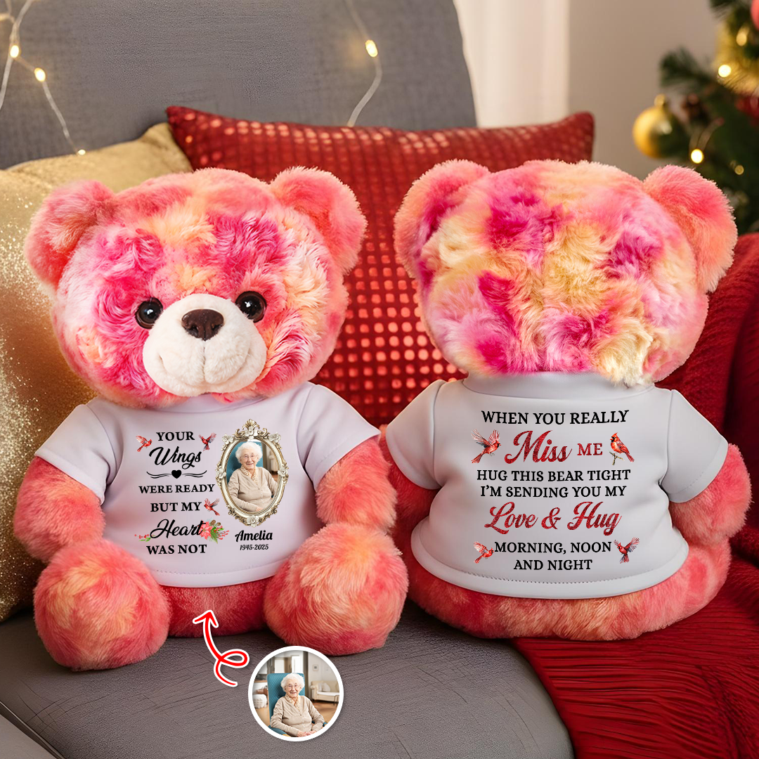 Once By My Side Forever In My Heart - Memorial Personalized Custom Teddy Bear Plush
