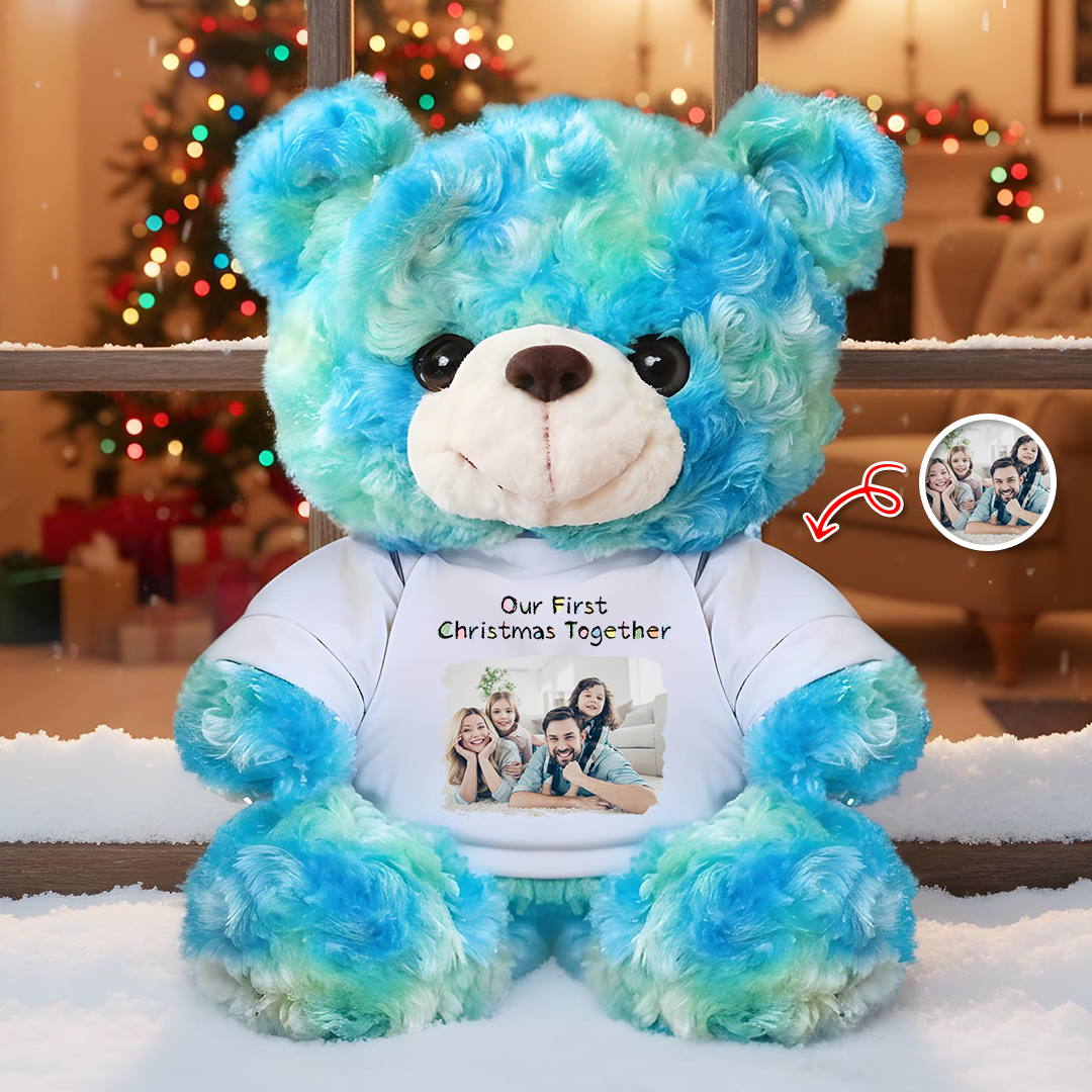 Our Family Christmas Teddy Bear – Personalized Custom Plush Keepsake, Family Holiday Gift, Cute Christmas Decoration or Gift for Kids